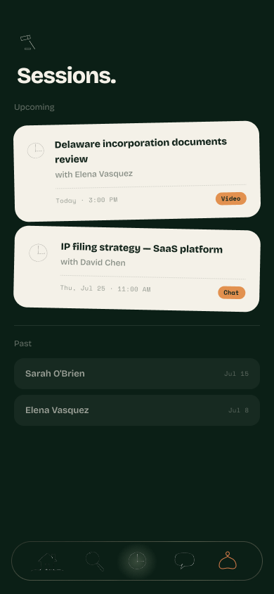 Sessions list